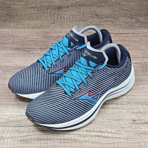 Mizuno Wave Rebellion Women's Size 9.5 Navy Blue White Running Shoes (J1GD211728 - Picture 7 of 9